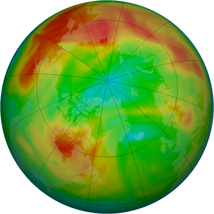 Arctic ozone map for 15 March 2000
